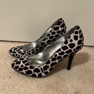 Cosmopolitan Black and White Patterned Heels